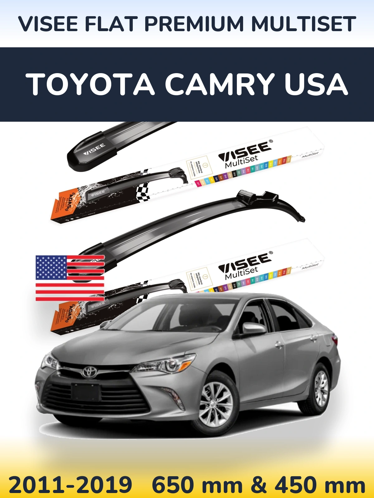 Ștergătoare VISEE FLAT PREMIUM MultiSet pentru Toyota Camry USA