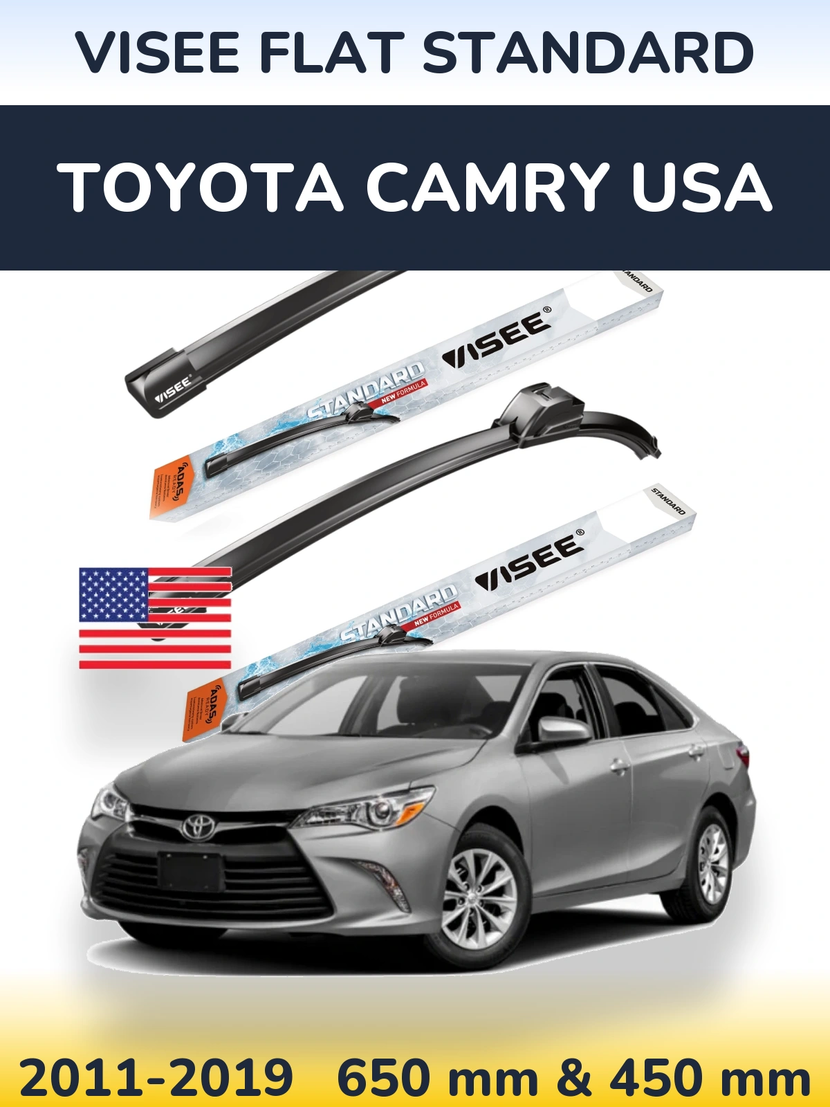 Ștergătoare VISEE FLAT STANDARD pentru Toyota Camry USA