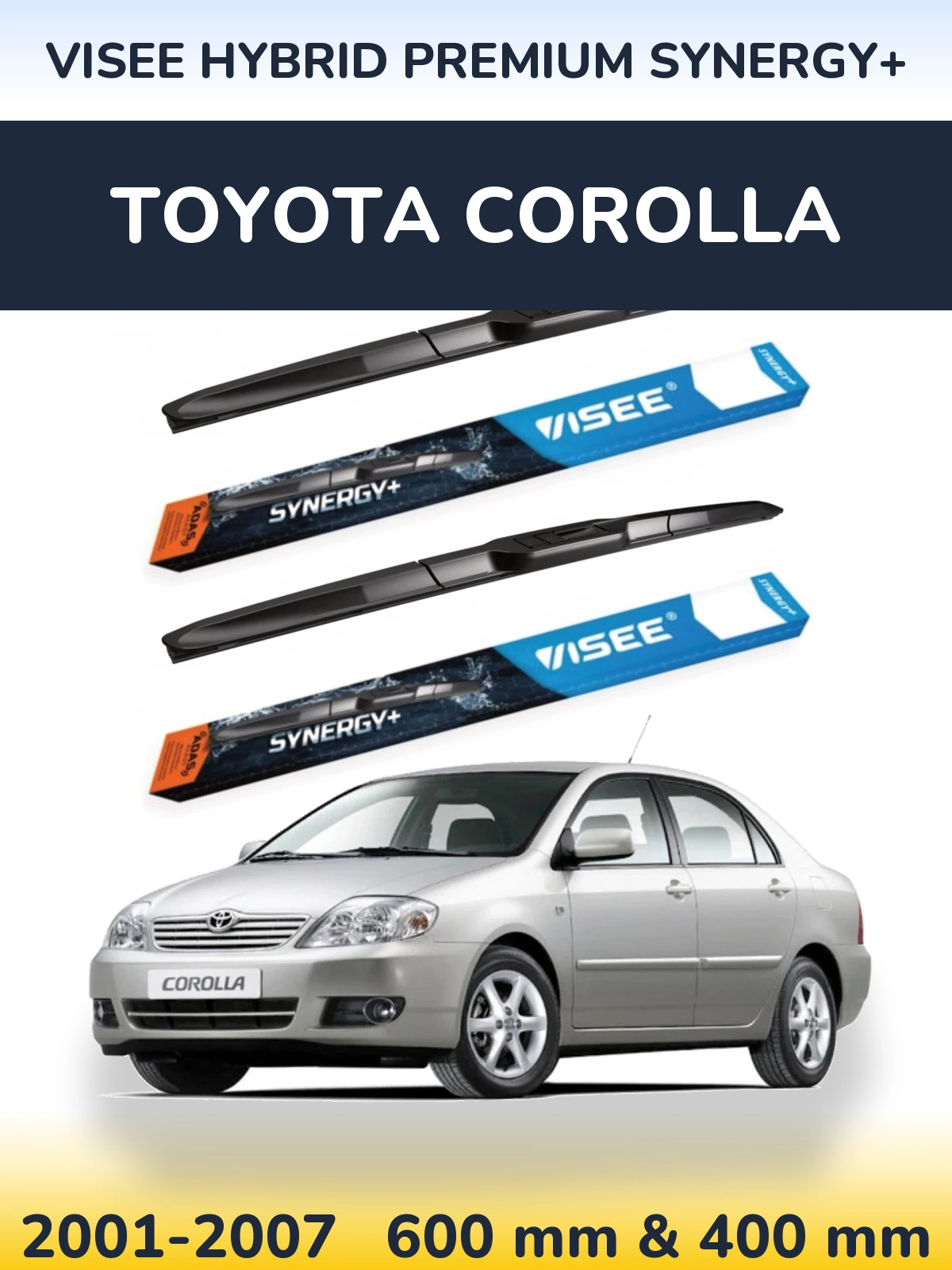 Ștergătoare VISEE HYBRID PREMIUM SYNERGY+ pentru Toyota Corolla