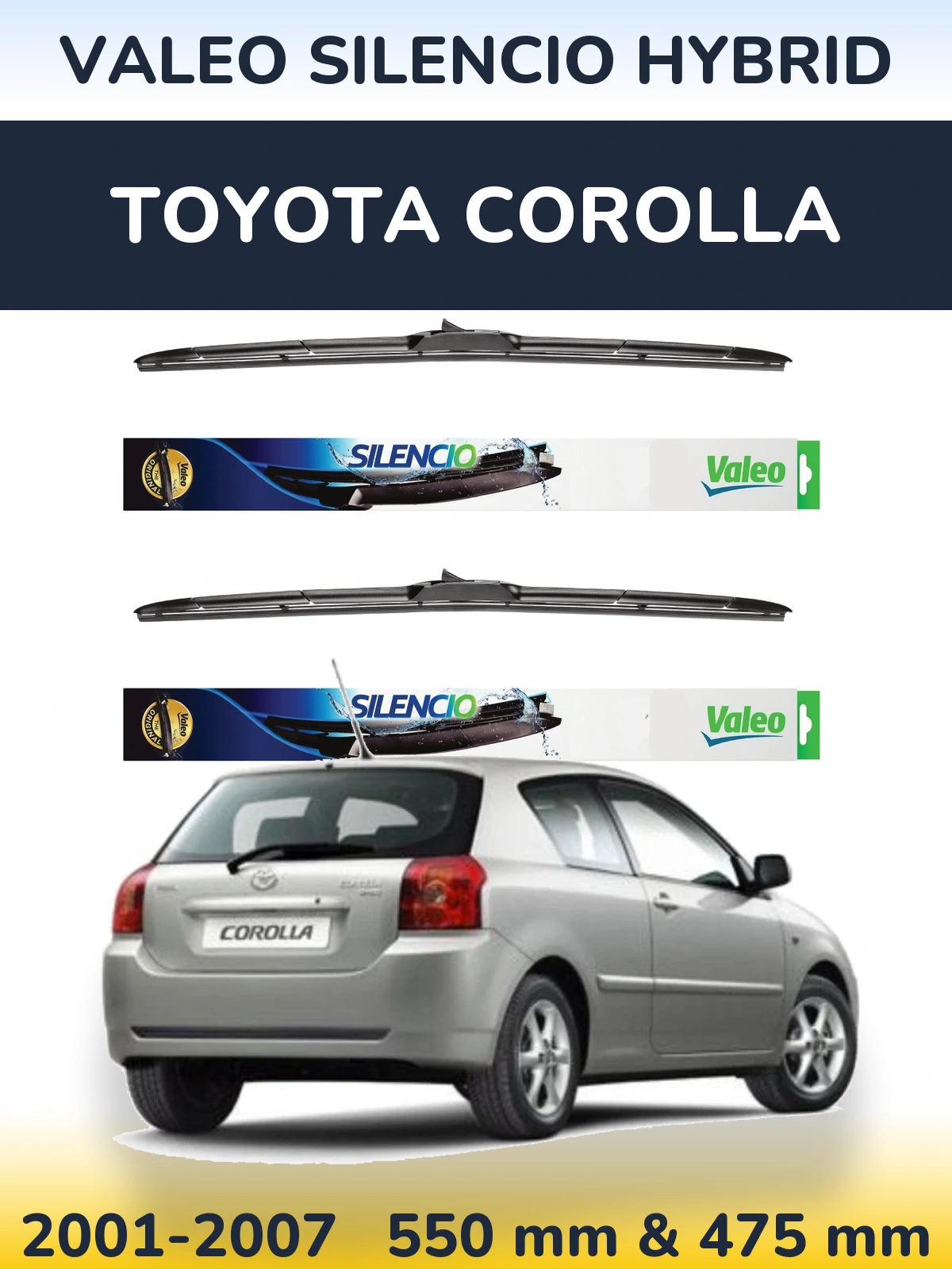 Ștergătoare Valeo Silencio Hybrid pentru Toyota Corolla