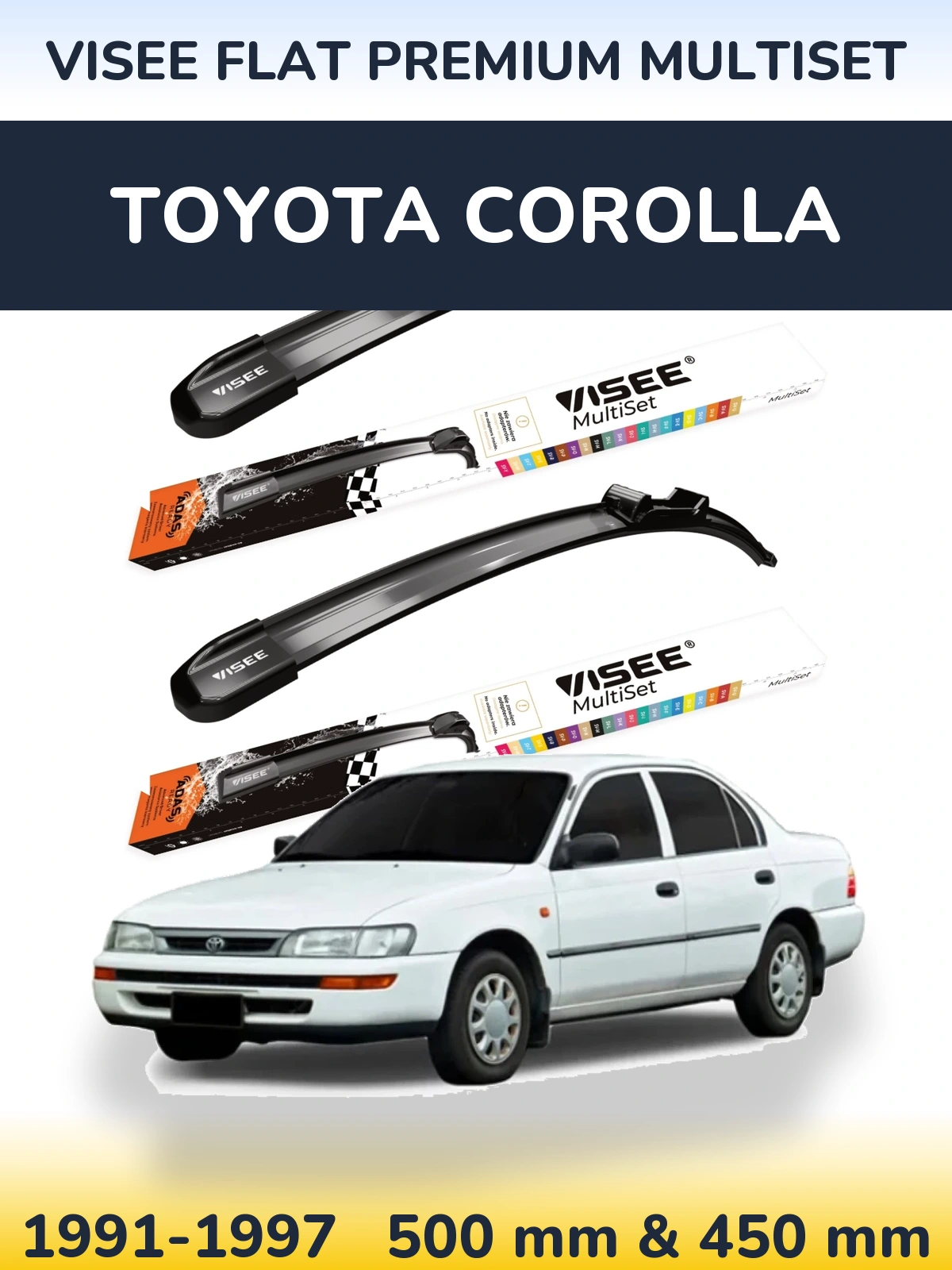 Ștergătoare VISEE FLAT PREMIUM MultiSet pentru Toyota Corolla