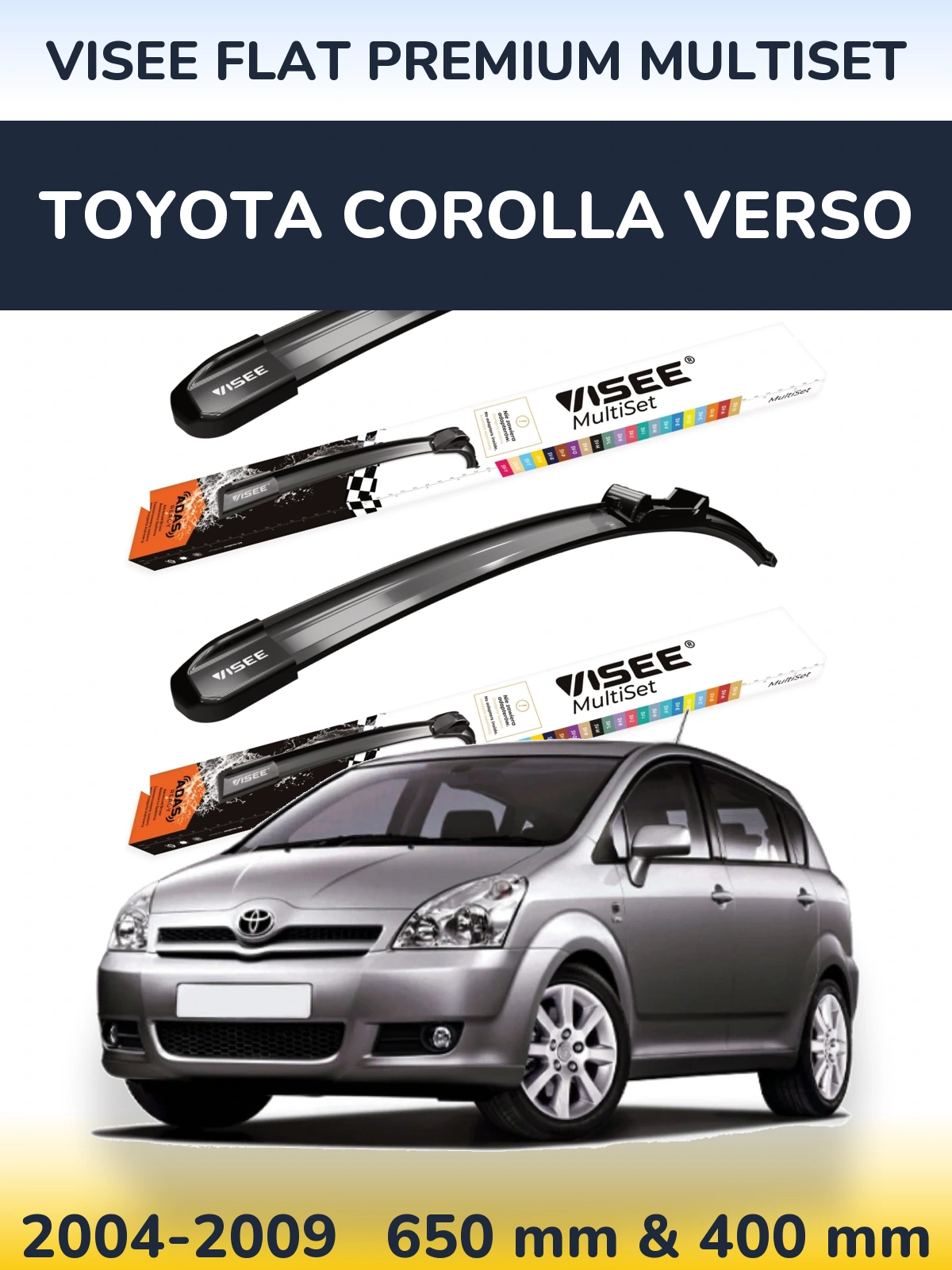 Ștergătoare VISEE FLAT PREMIUM MultiSet pentru Toyota Corolla Verso