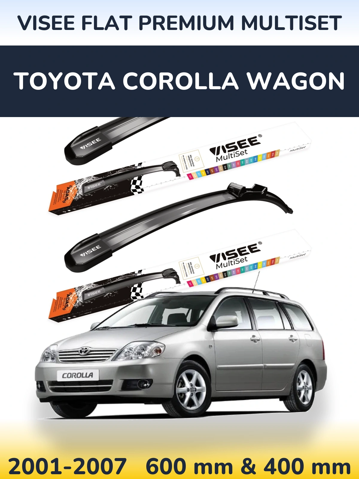 Ștergătoare VISEE FLAT PREMIUM MultiSet pentru Toyota Corolla Wagon