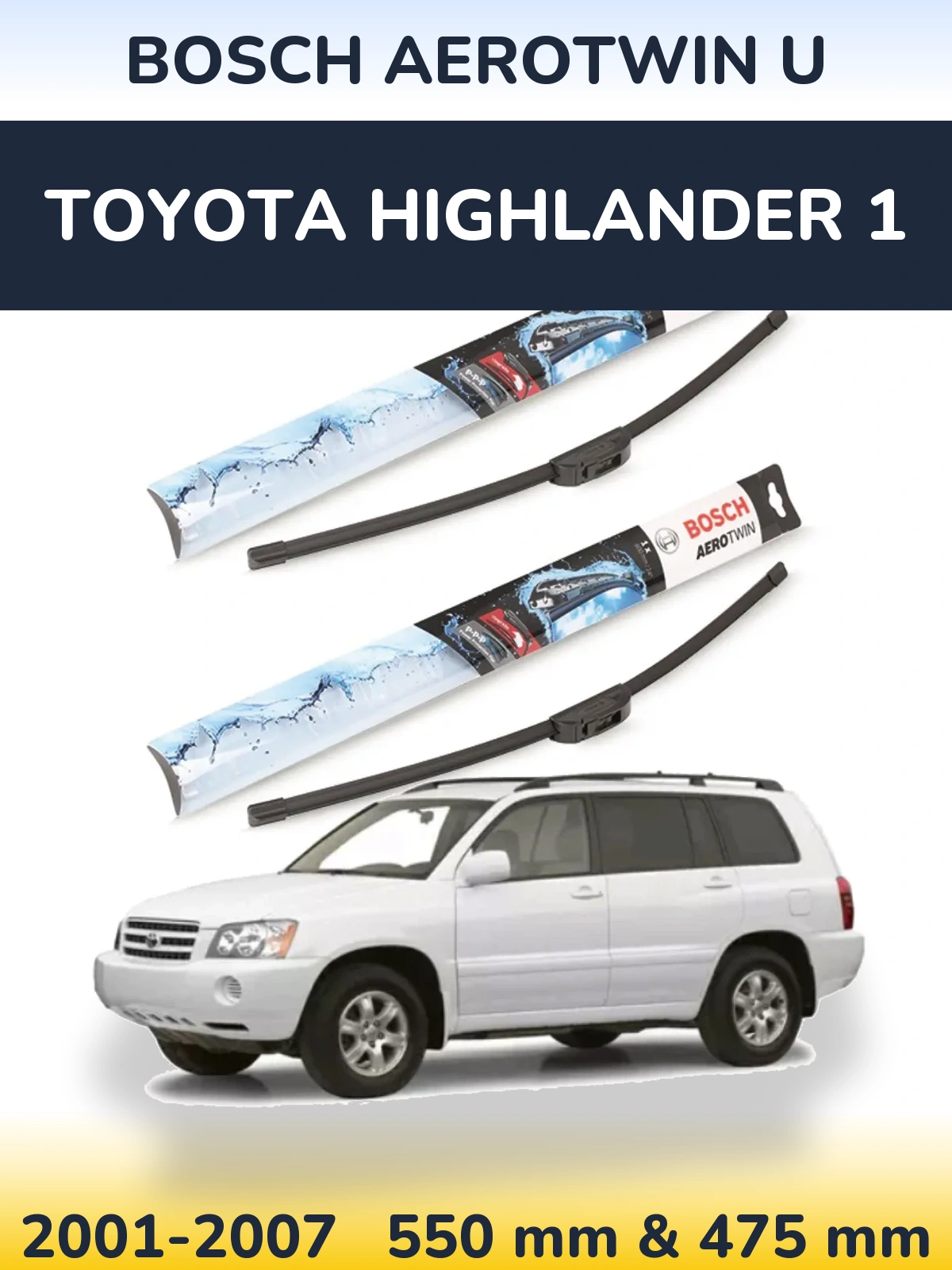 Ștergătoare BOSCH AeroTwin U pentru Toyota Highlander 1