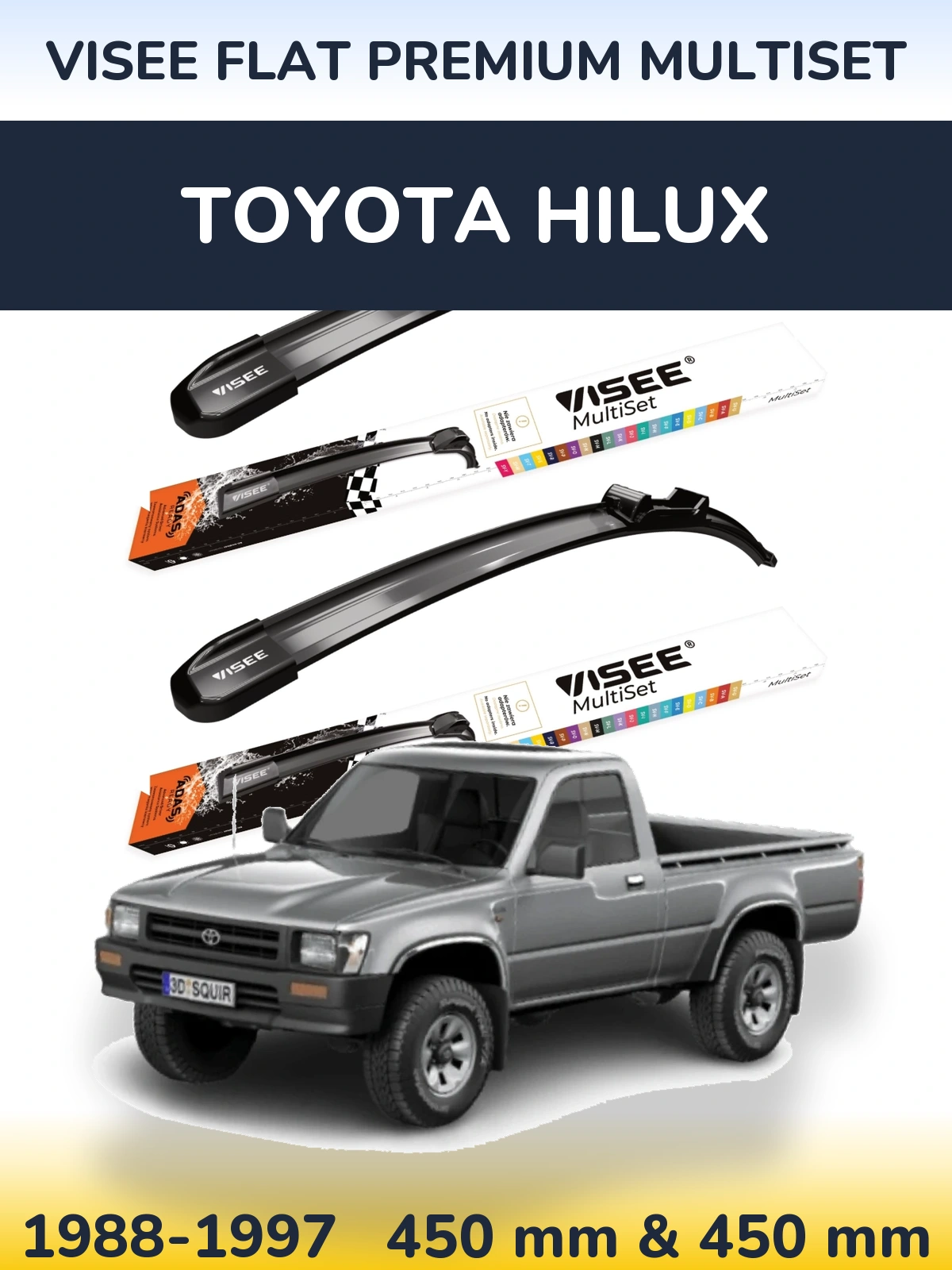 Ștergătoare VISEE FLAT PREMIUM MultiSet pentru Toyota Hilux