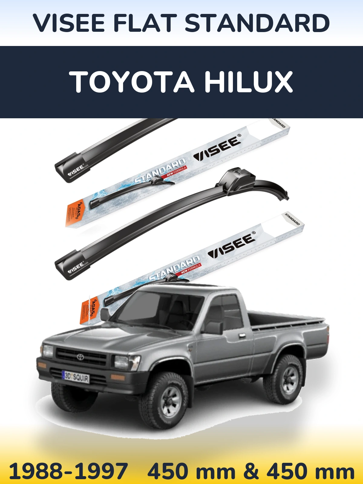 Ștergătoare VISEE FLAT STANDARD pentru Toyota Hilux