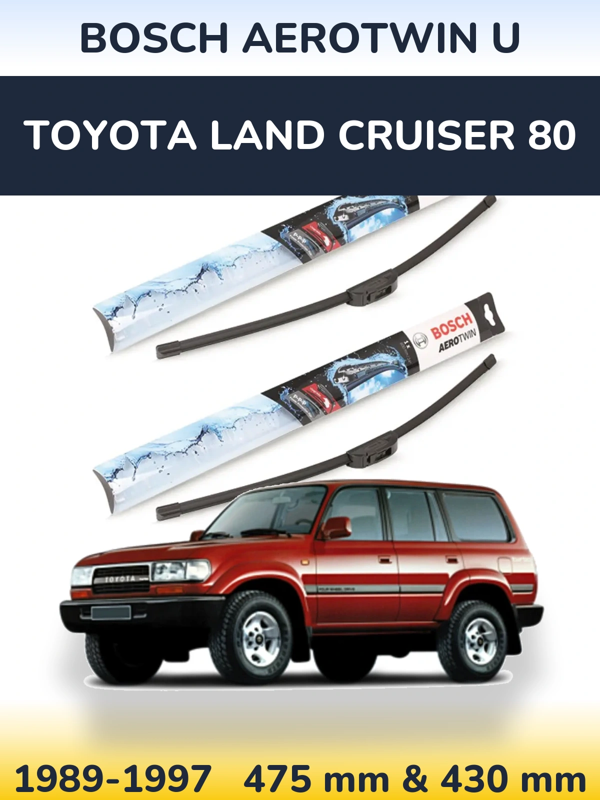 Ștergătoare BOSCH AeroTwin U pentru Toyota Land Cruiser 80