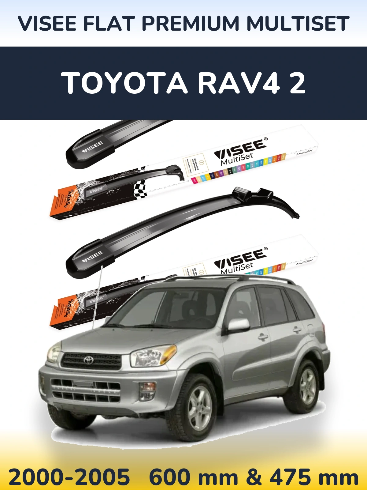 Ștergătoare VISEE FLAT PREMIUM MultiSet pentru Toyota RAV4 2