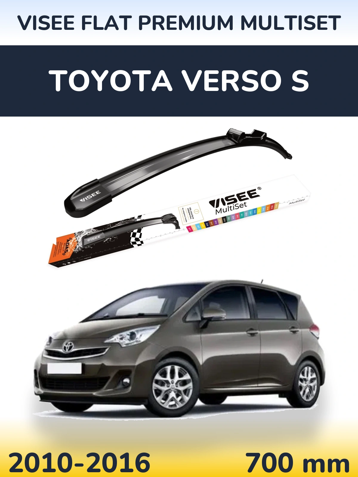 Ștergătoare VISEE FLAT PREMIUM MultiSet pentru Toyota Verso S