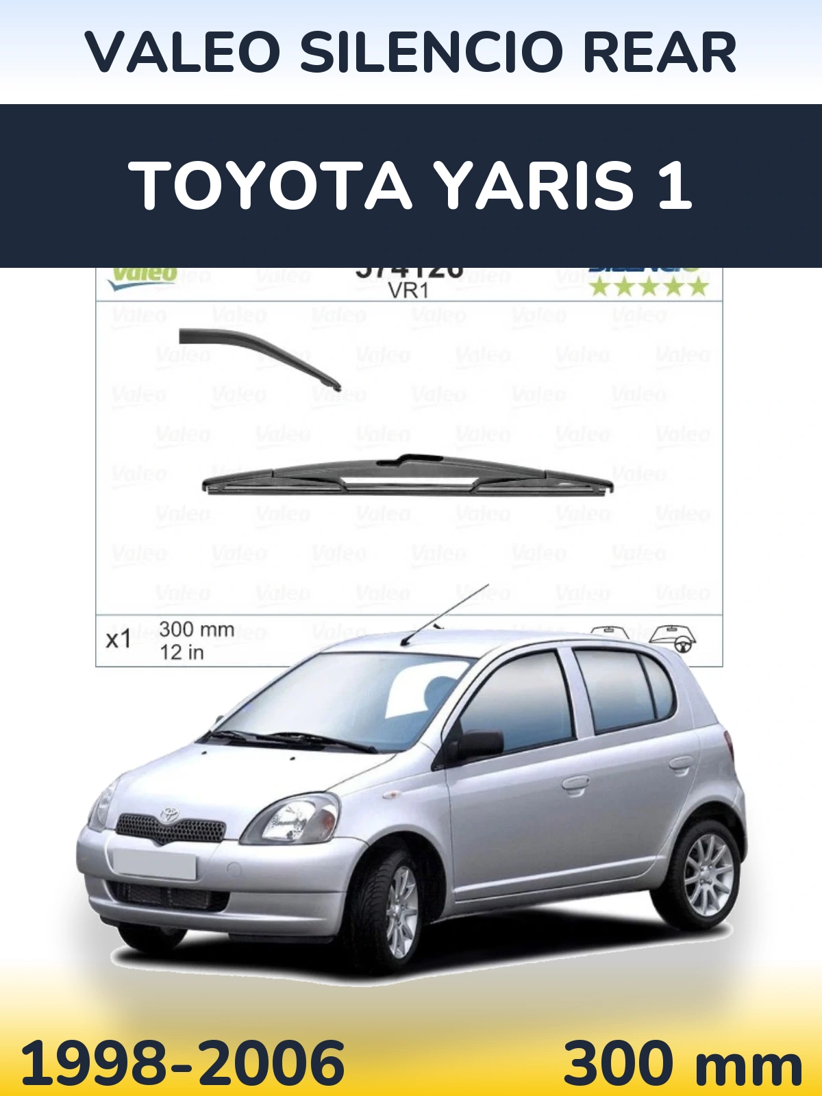 Задний дворник Valeo Silencio Rear 300 мм для Toyota Yaris 1 1998-2006