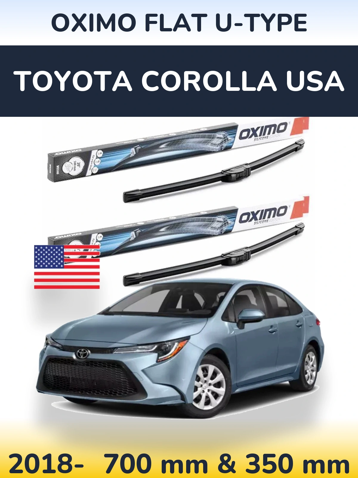 Ștergătoare Oximo Flat U-type pentru Toyota Corolla USA
