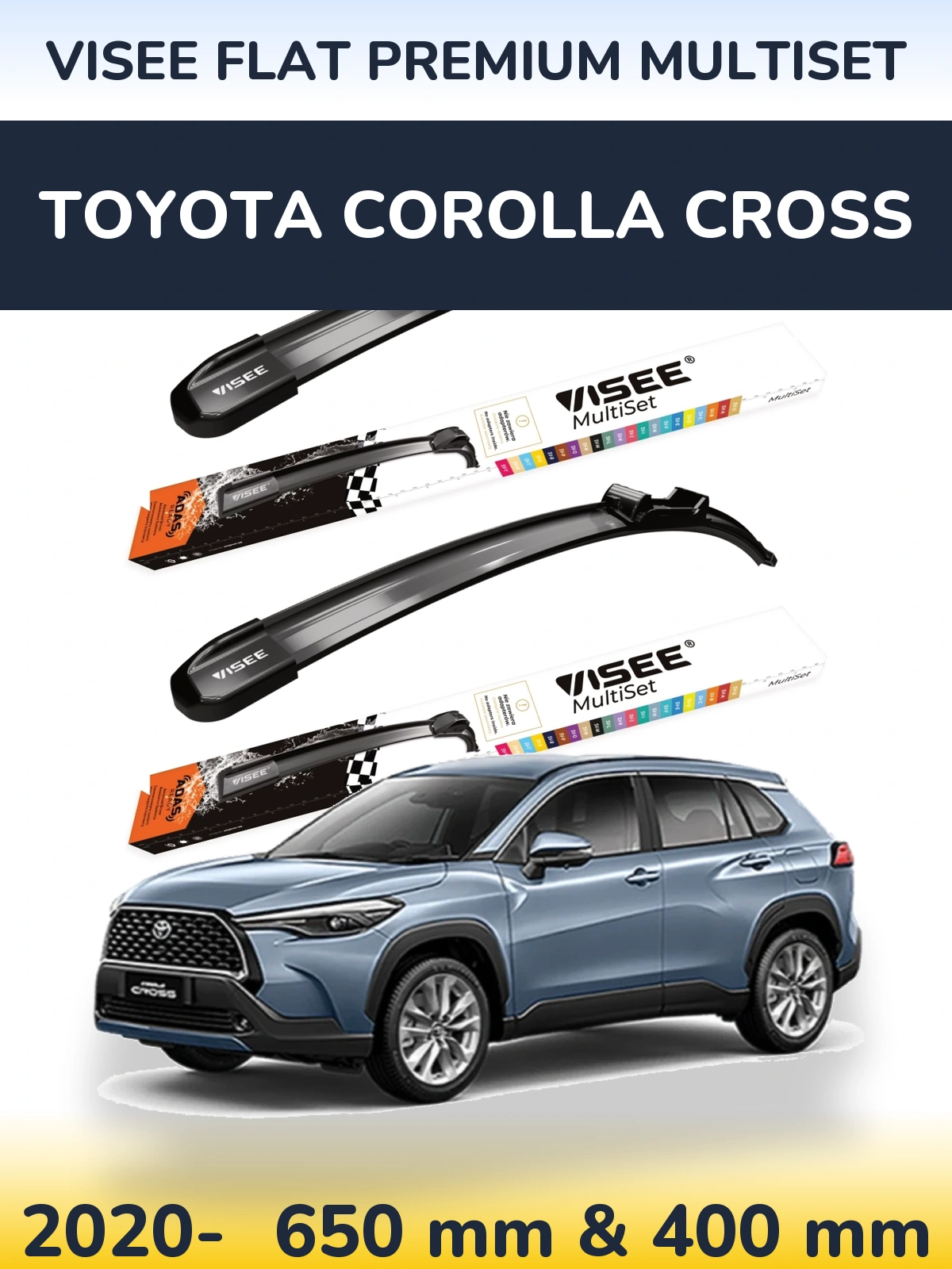 Ștergătoare VISEE FLAT PREMIUM MultiSet pentru Toyota Corolla Cross