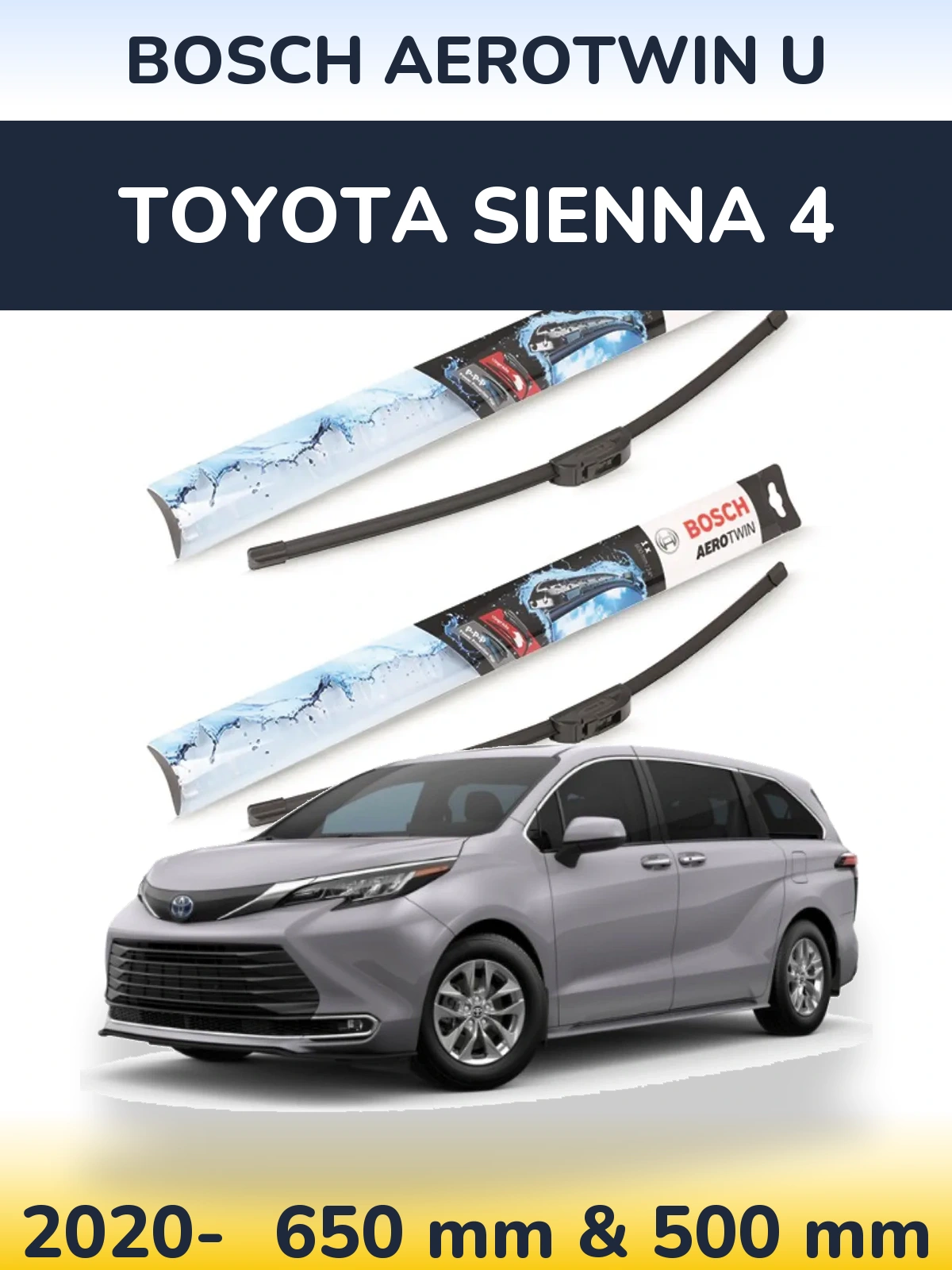 Ștergătoare BOSCH AeroTwin U pentru Toyota Sienna 4