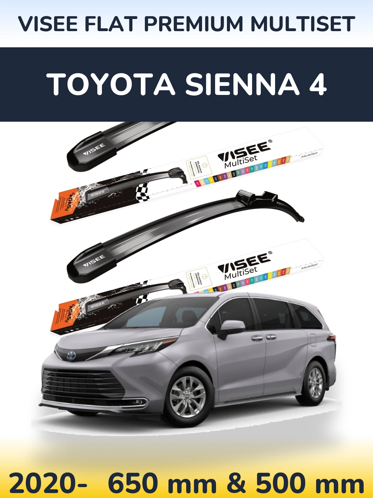 Ștergătoare VISEE FLAT PREMIUM MultiSet pentru Toyota Sienna 4