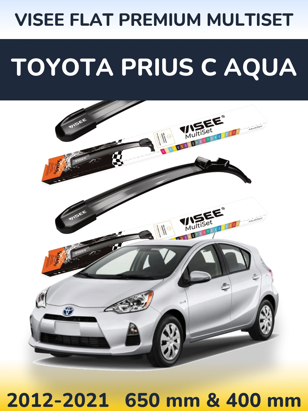 Ștergătoare VISEE FLAT PREMIUM MultiSet pentru Toyota Prius C Aqua