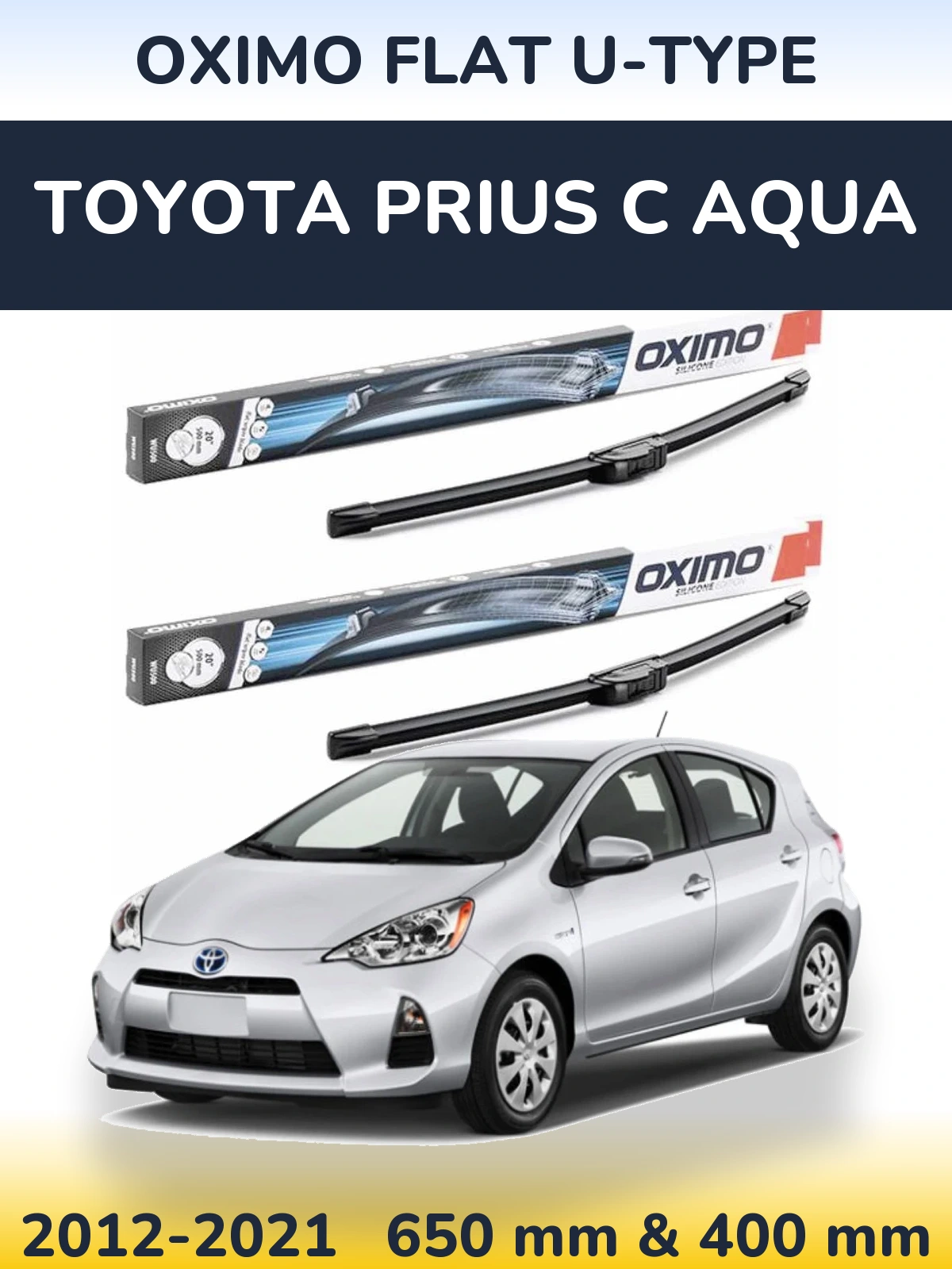 Ștergătoare Oximo Flat U-type pentru Toyota Prius C Aqua