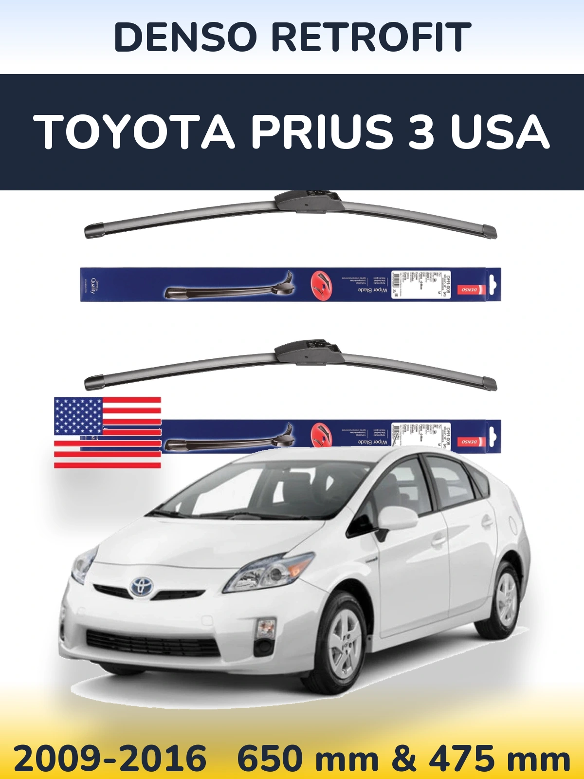 Ștergătoare Denso Retrofit pentru Toyota Prius 3 USA