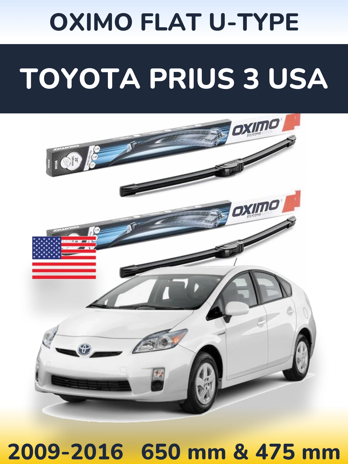 Ștergătoare Oximo Flat U-type pentru Toyota Prius 3 USA