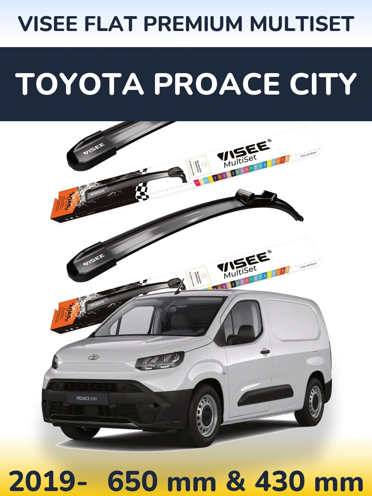 Ștergătoare VISEE FLAT PREMIUM MultiSet pentru Toyota ProAce City