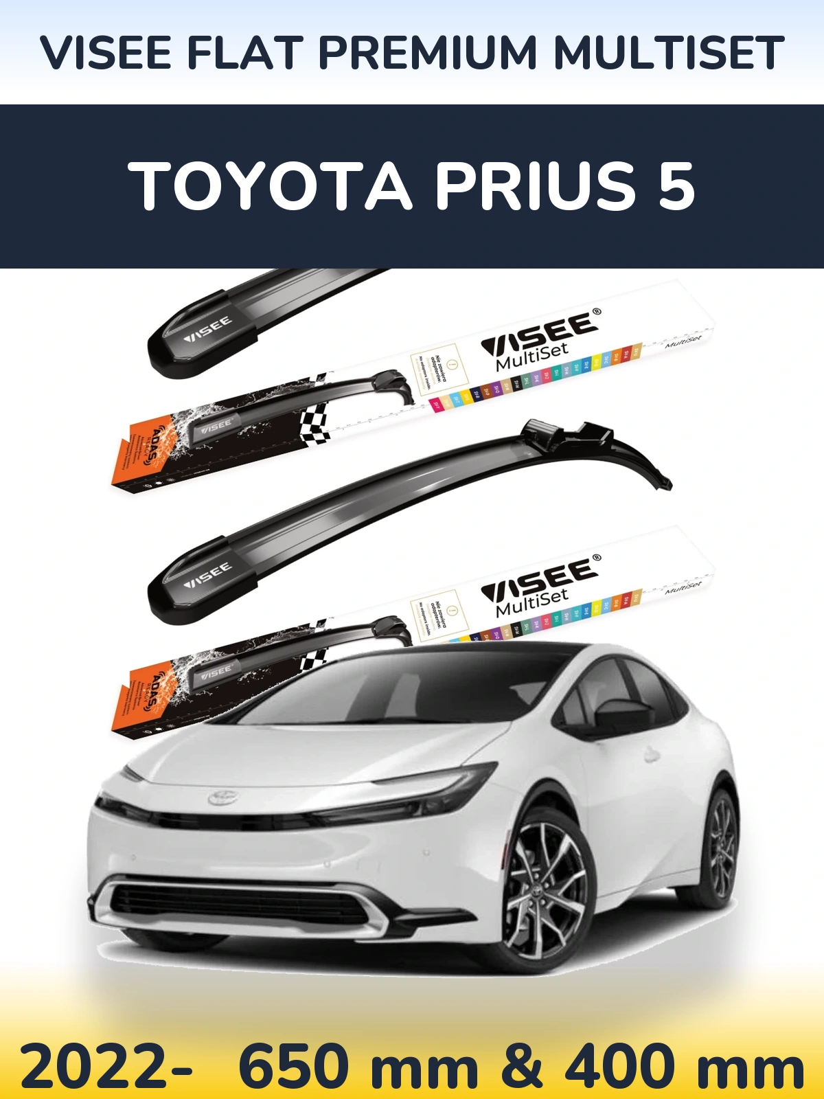 Ștergătoare VISEE FLAT PREMIUM MultiSet pentru Toyota Prius 5