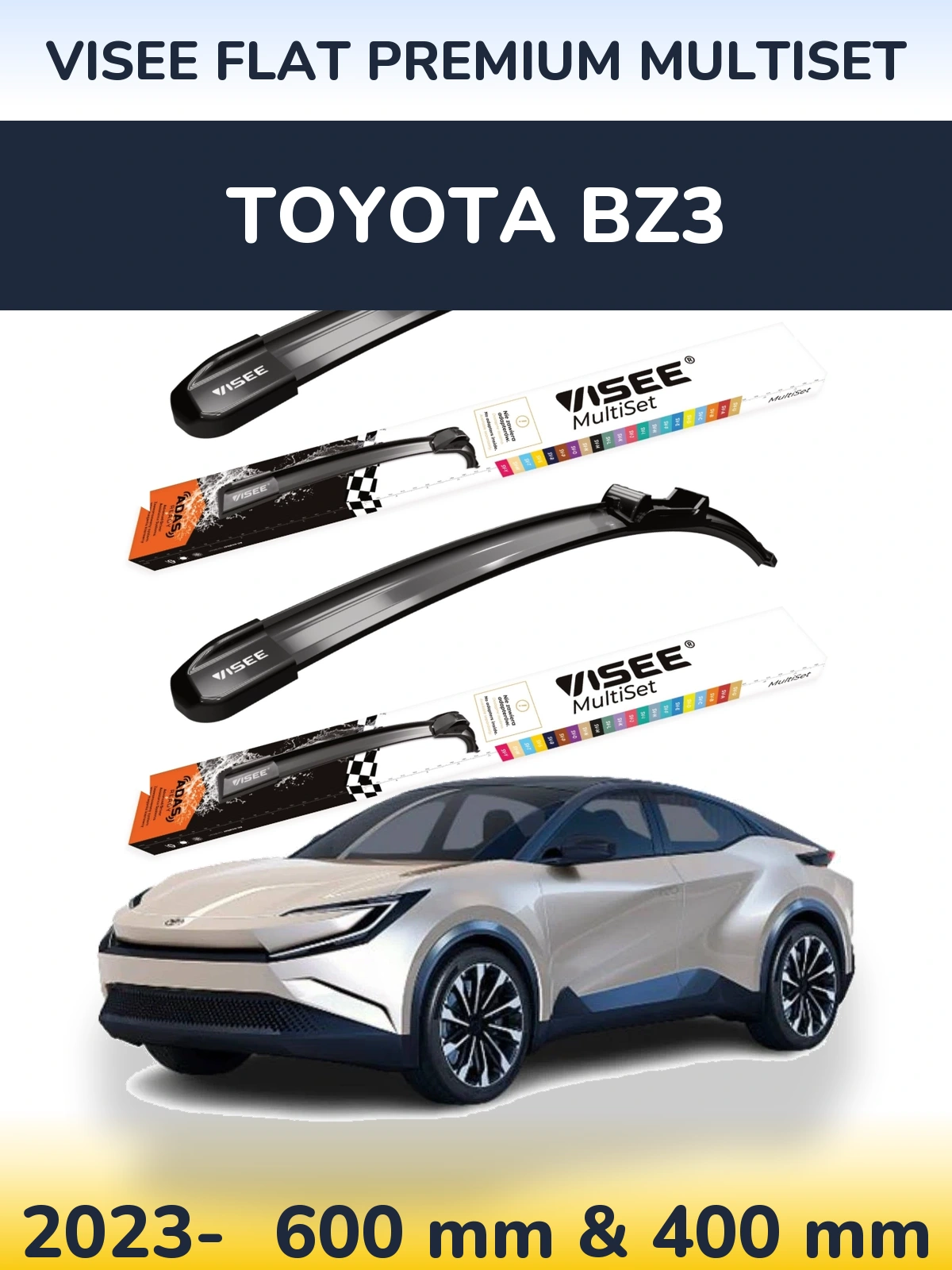 Ștergătoare VISEE FLAT PREMIUM MultiSet pentru Toyota bZ3