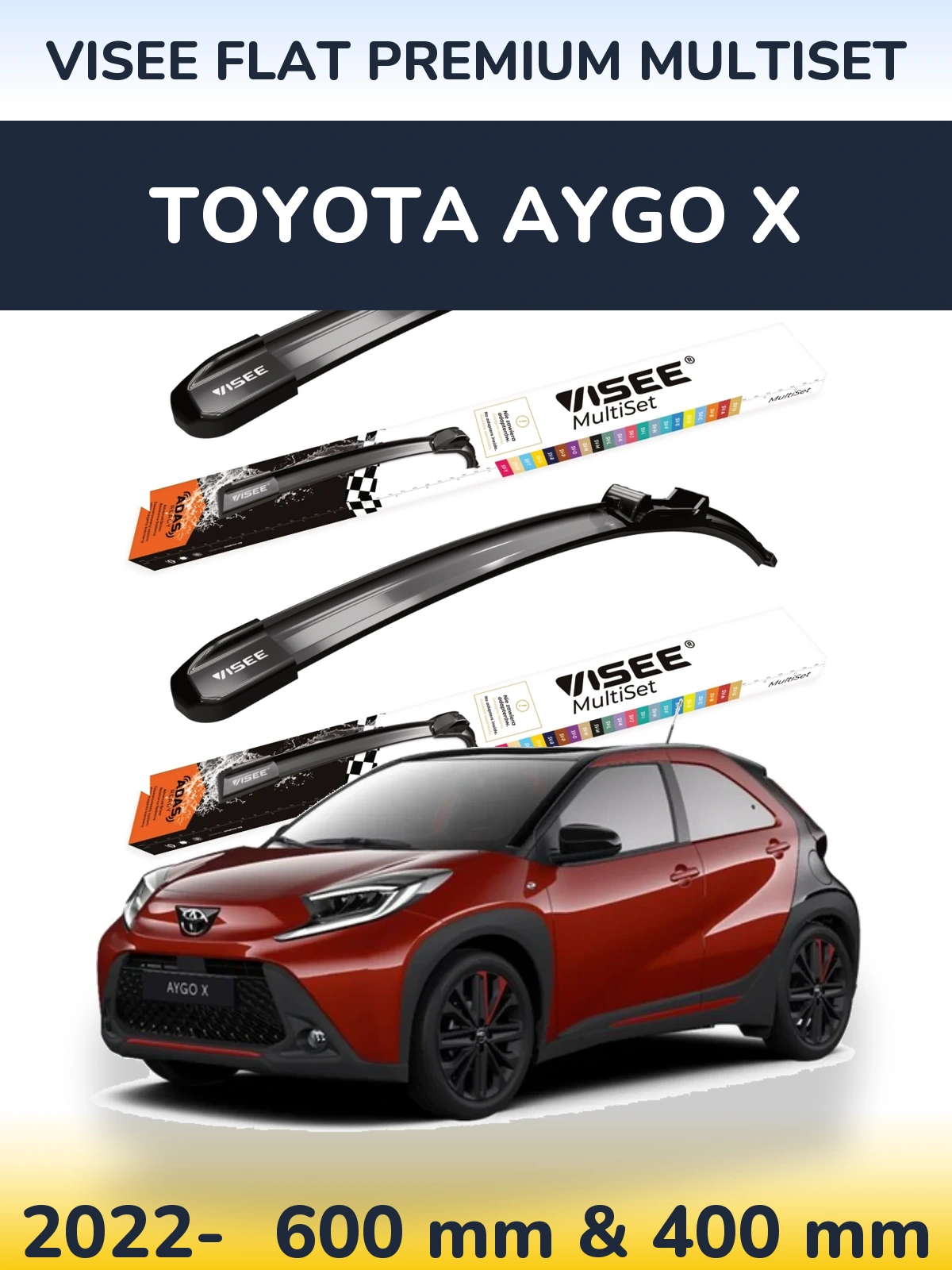 Ștergătoare VISEE FLAT PREMIUM MultiSet pentru Toyota Aygo X