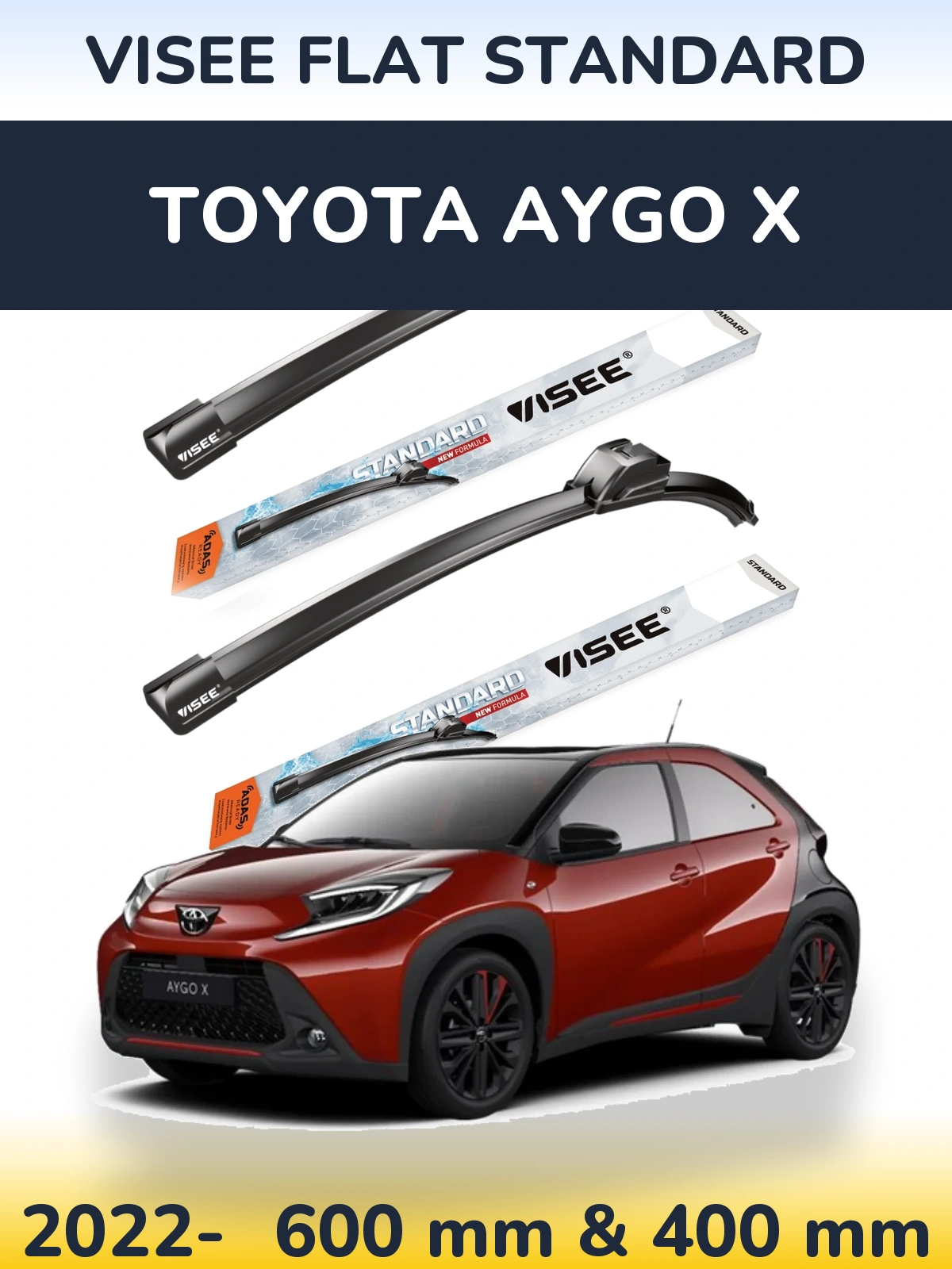 Ștergătoare VISEE FLAT STANDARD pentru Toyota Aygo X