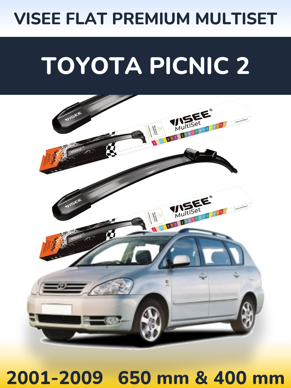 Ștergătoare VISEE FLAT PREMIUM MultiSet pentru Toyota Picnic 2
