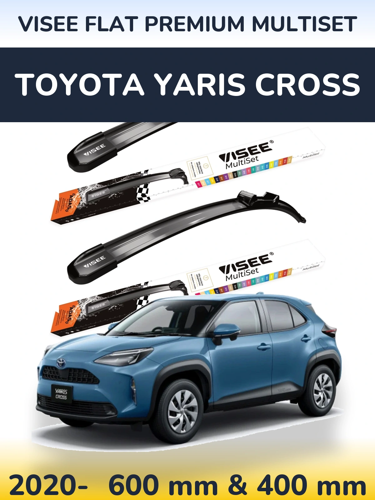 Ștergătoare VISEE FLAT PREMIUM MultiSet pentru Toyota Yaris Cross