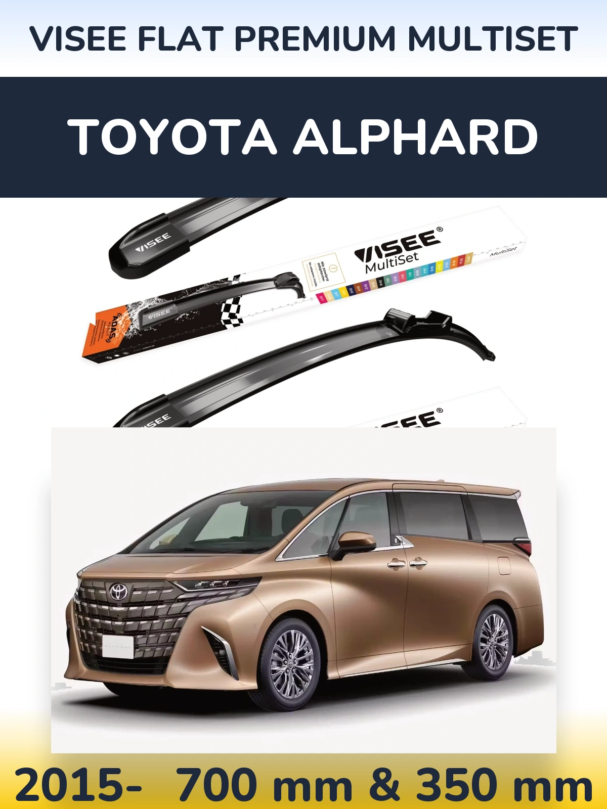 Ștergătoare VISEE FLAT PREMIUM MultiSet pentru Toyota Alphard