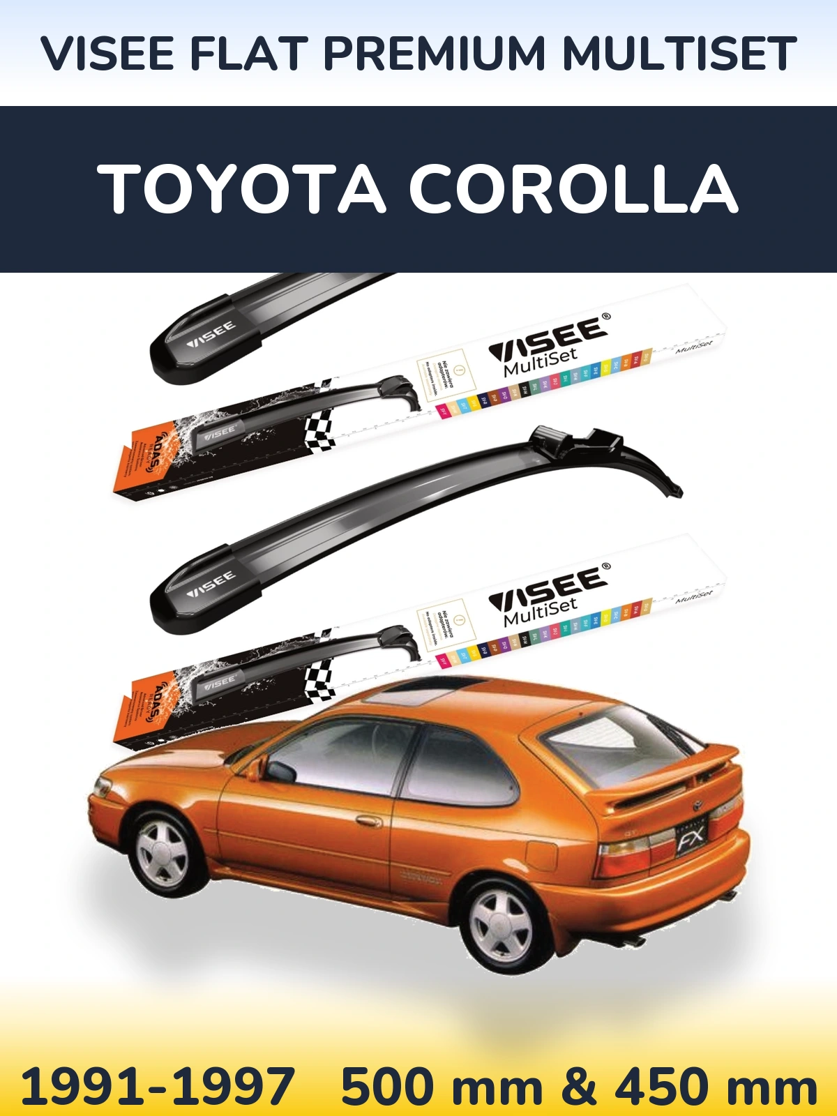 Ștergătoare VISEE FLAT PREMIUM MultiSet pentru Toyota Corolla