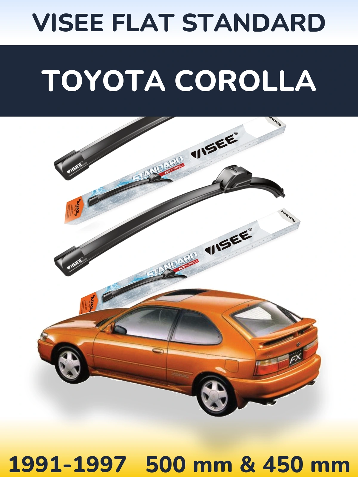 Ștergătoare VISEE FLAT STANDARD pentru Toyota Corolla