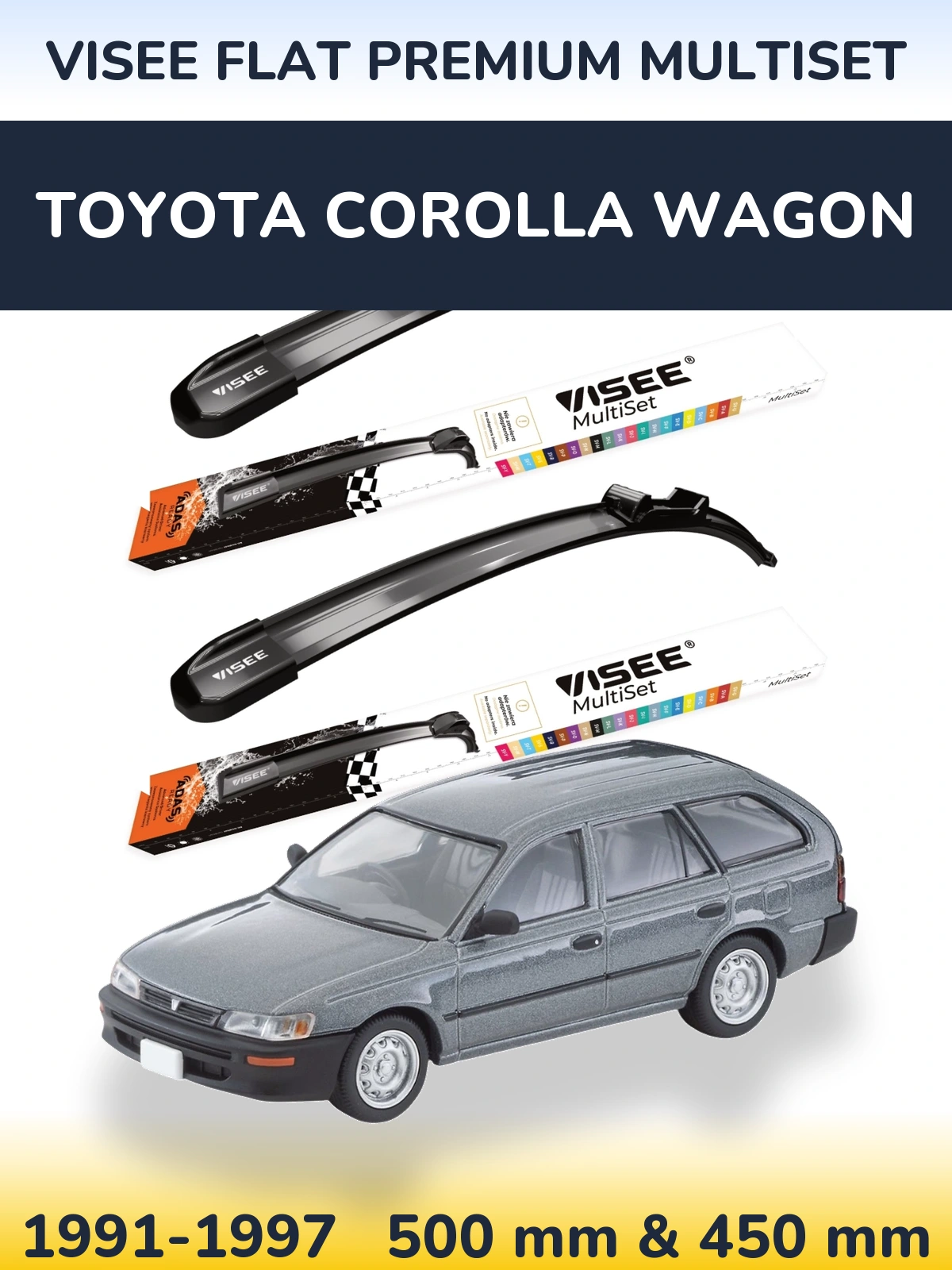 Ștergătoare VISEE FLAT PREMIUM MultiSet pentru Toyota Corolla Wagon