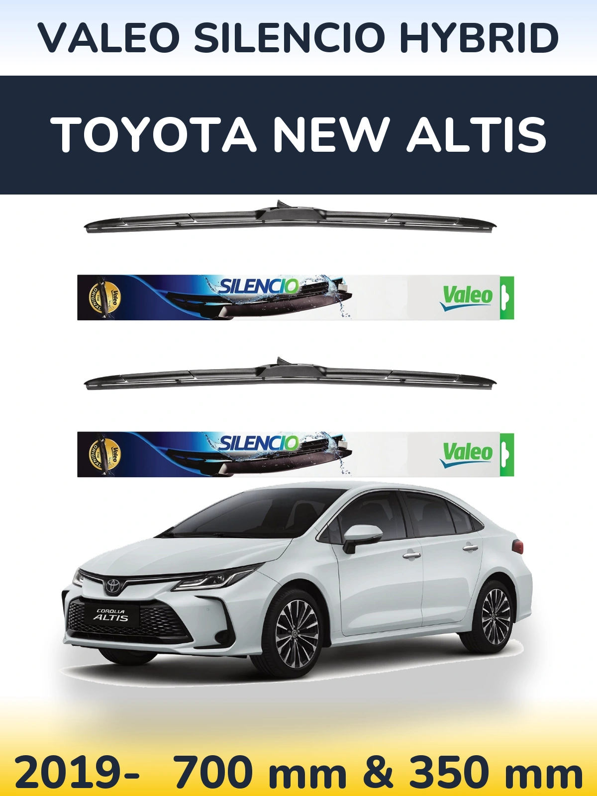 Ștergătoare Valeo Silencio Hybrid pentru Toyota New Altis