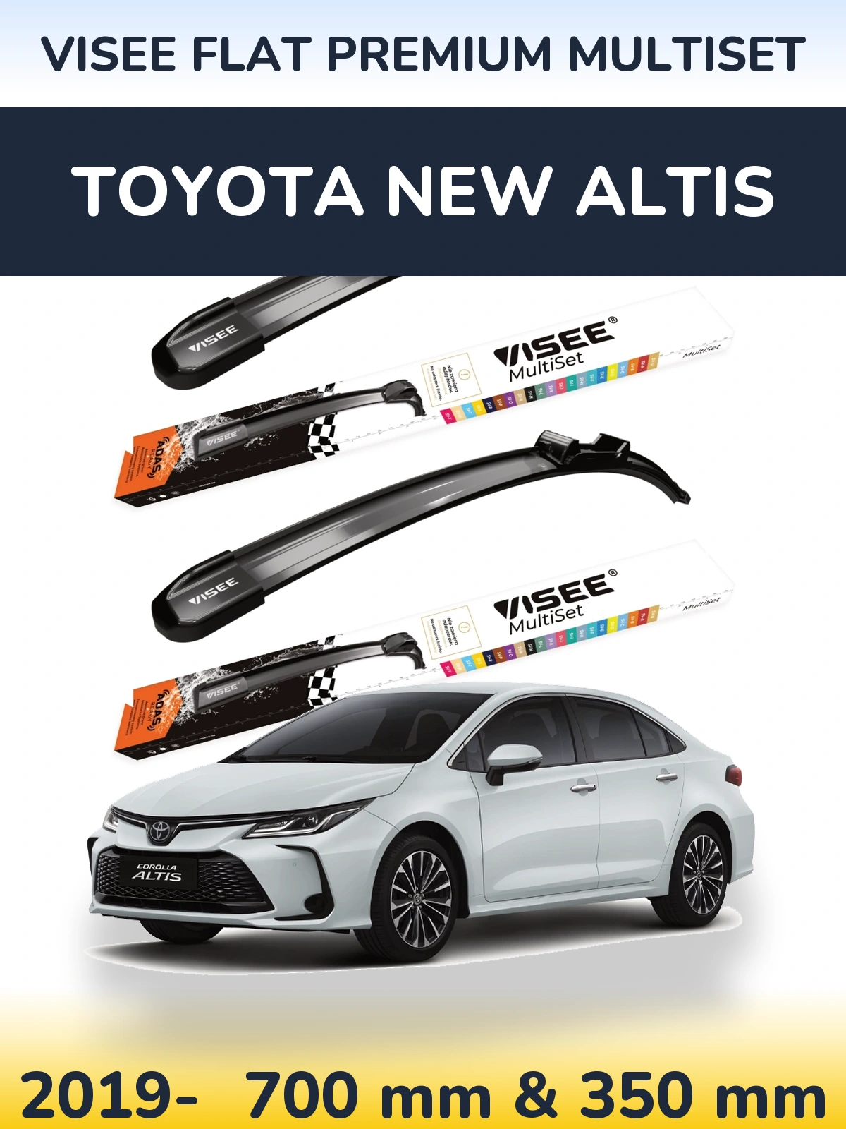 Ștergătoare VISEE FLAT PREMIUM MultiSet pentru Toyota New Altis