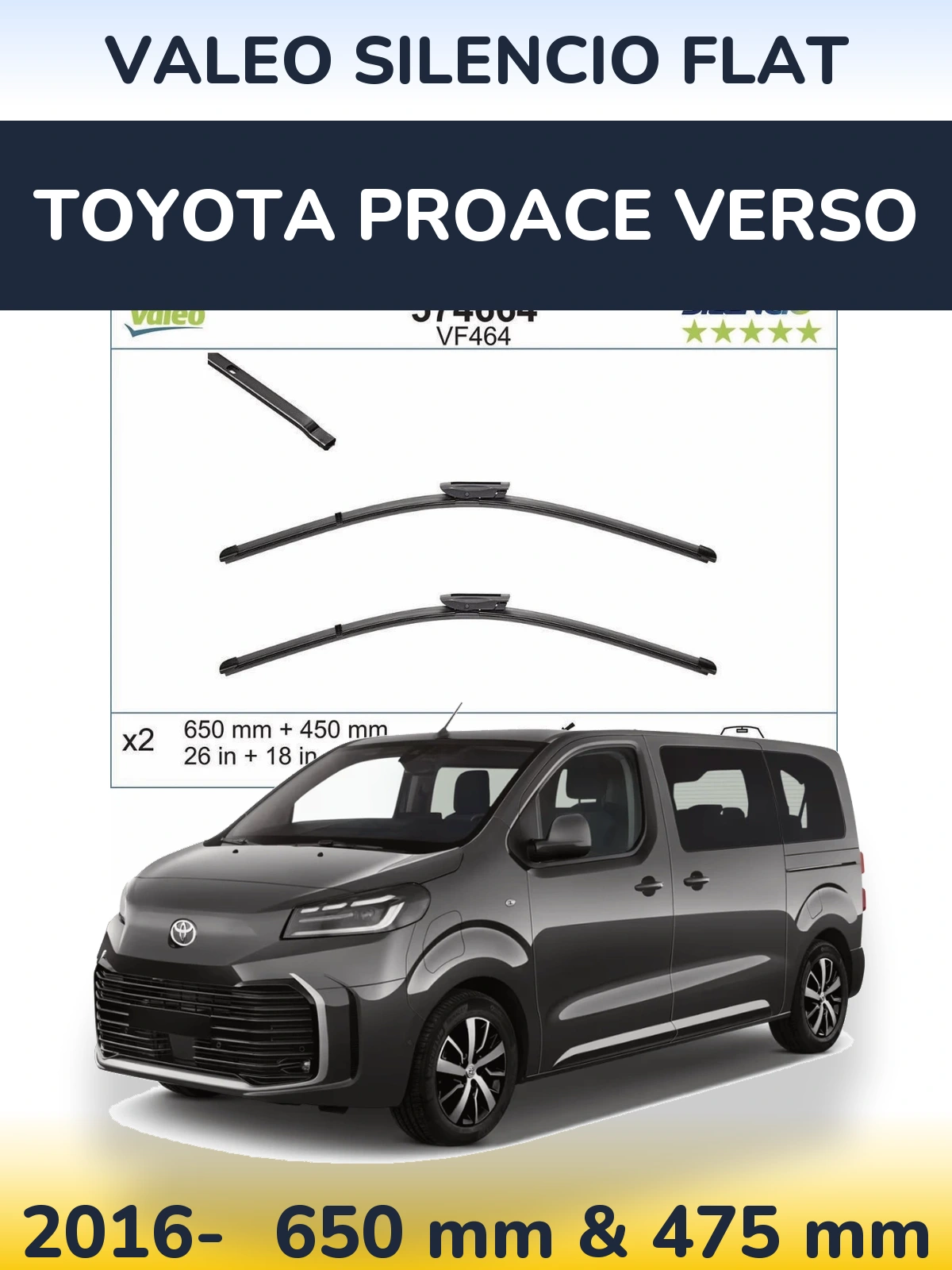 Ștergătoare Valeo Silencio Flat pentru Toyota ProAce Verso