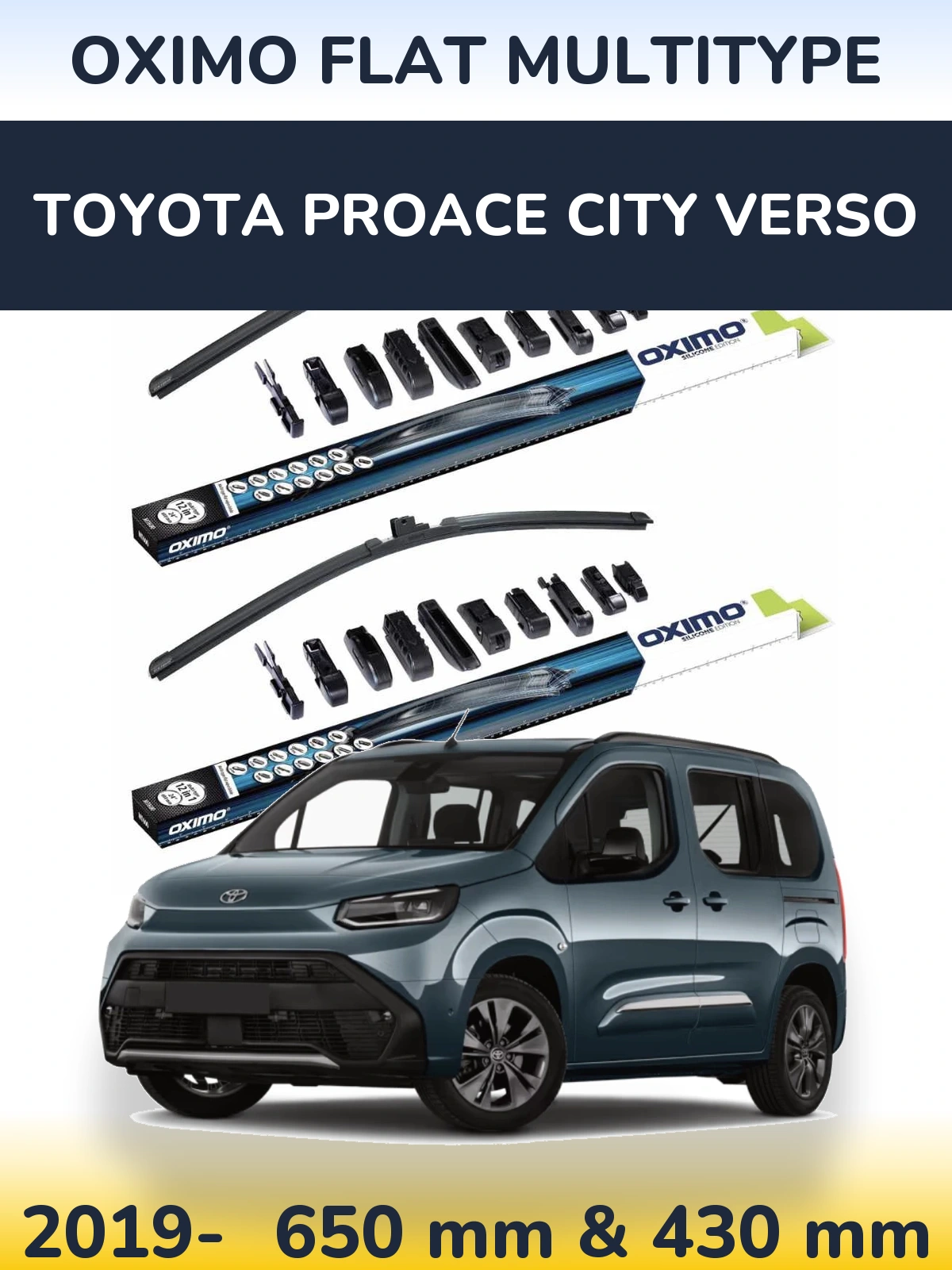 Ștergătoare Oximo Flat MultiTipe pentru Toyota ProAce City Verso