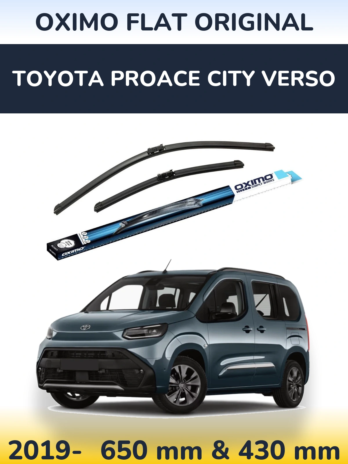 Ștergătoare Oximo Flat Original pentru Toyota ProAce City Verso