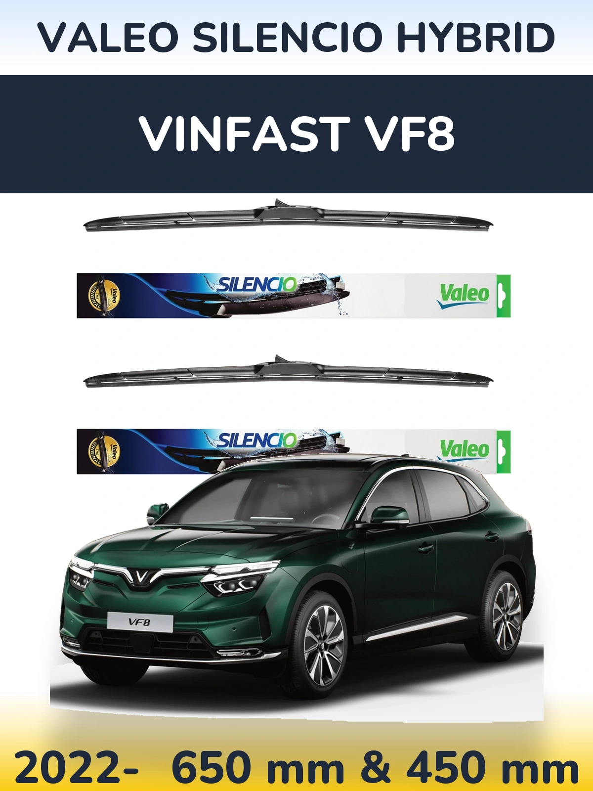 Ștergătoare Valeo Silencio Hybrid pentru Vinfast VF8