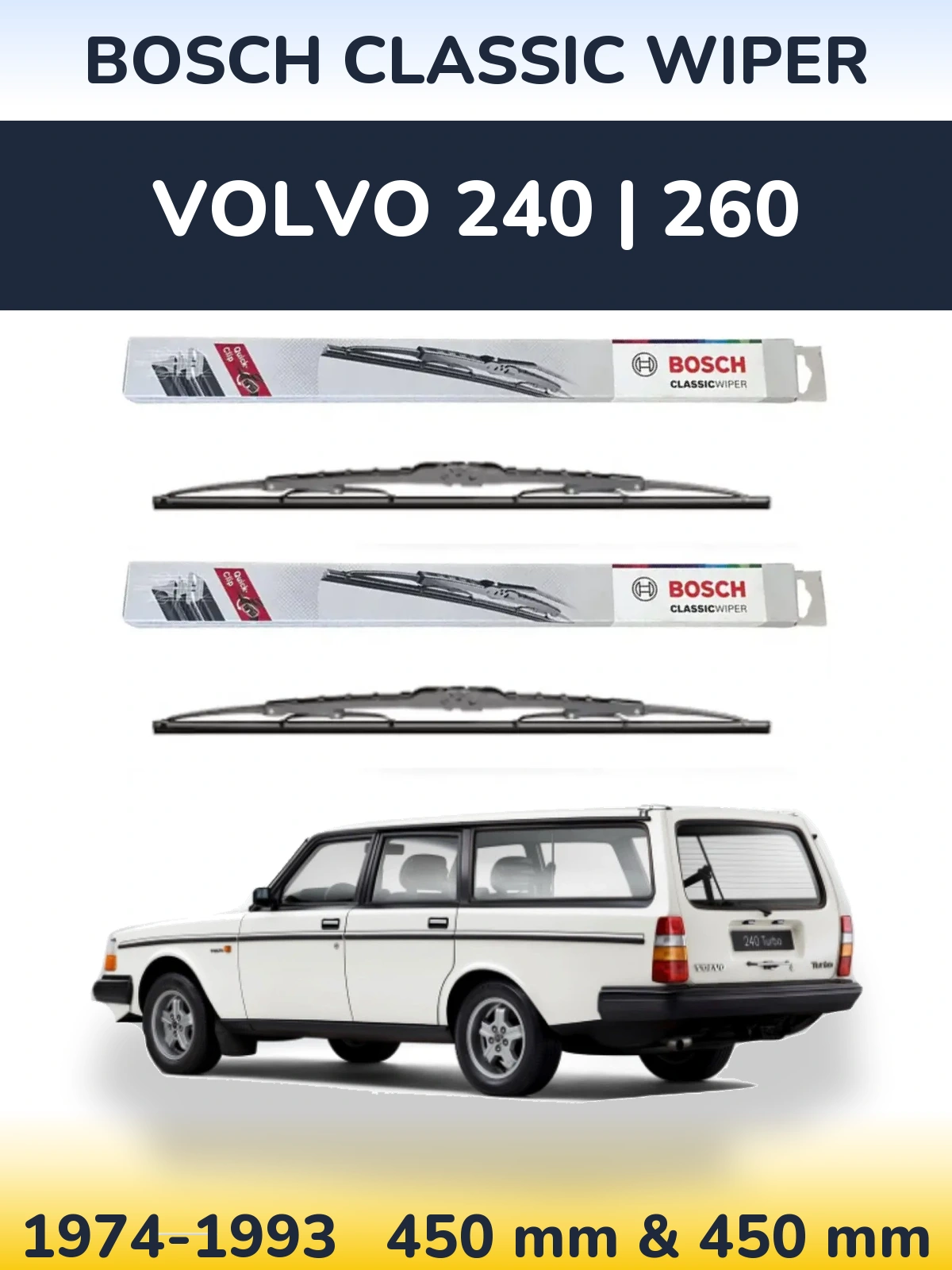 Ștergătoare BOSCH Classic Wiper pentru Volvo 240 | 260