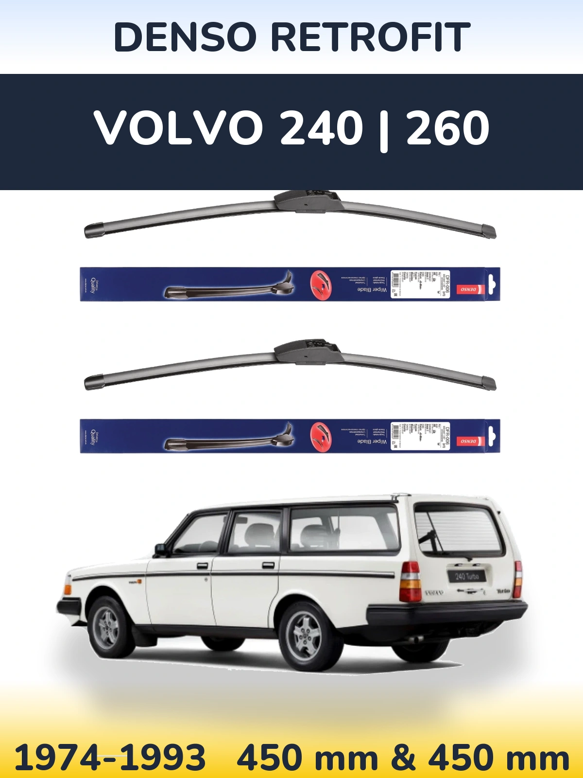 Ștergătoare Denso Retrofit pentru Volvo 240 | 260