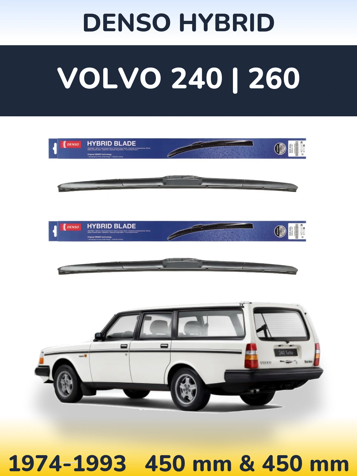 Ștergătoare Denso Hybrid pentru Volvo 240 | 260
