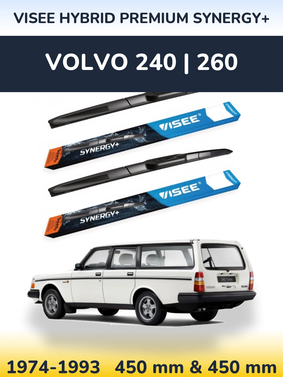 Ștergătoare VISEE HYBRID PREMIUM SYNERGY+ pentru Volvo 240 | 260