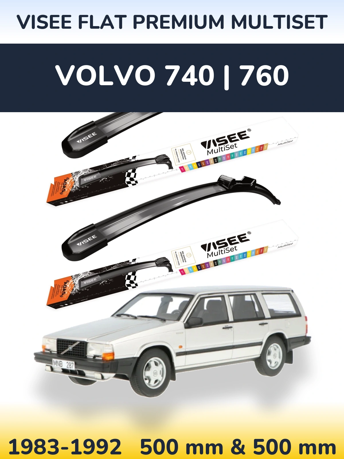 Ștergătoare VISEE FLAT PREMIUM MultiSet pentru Volvo 740 | 760