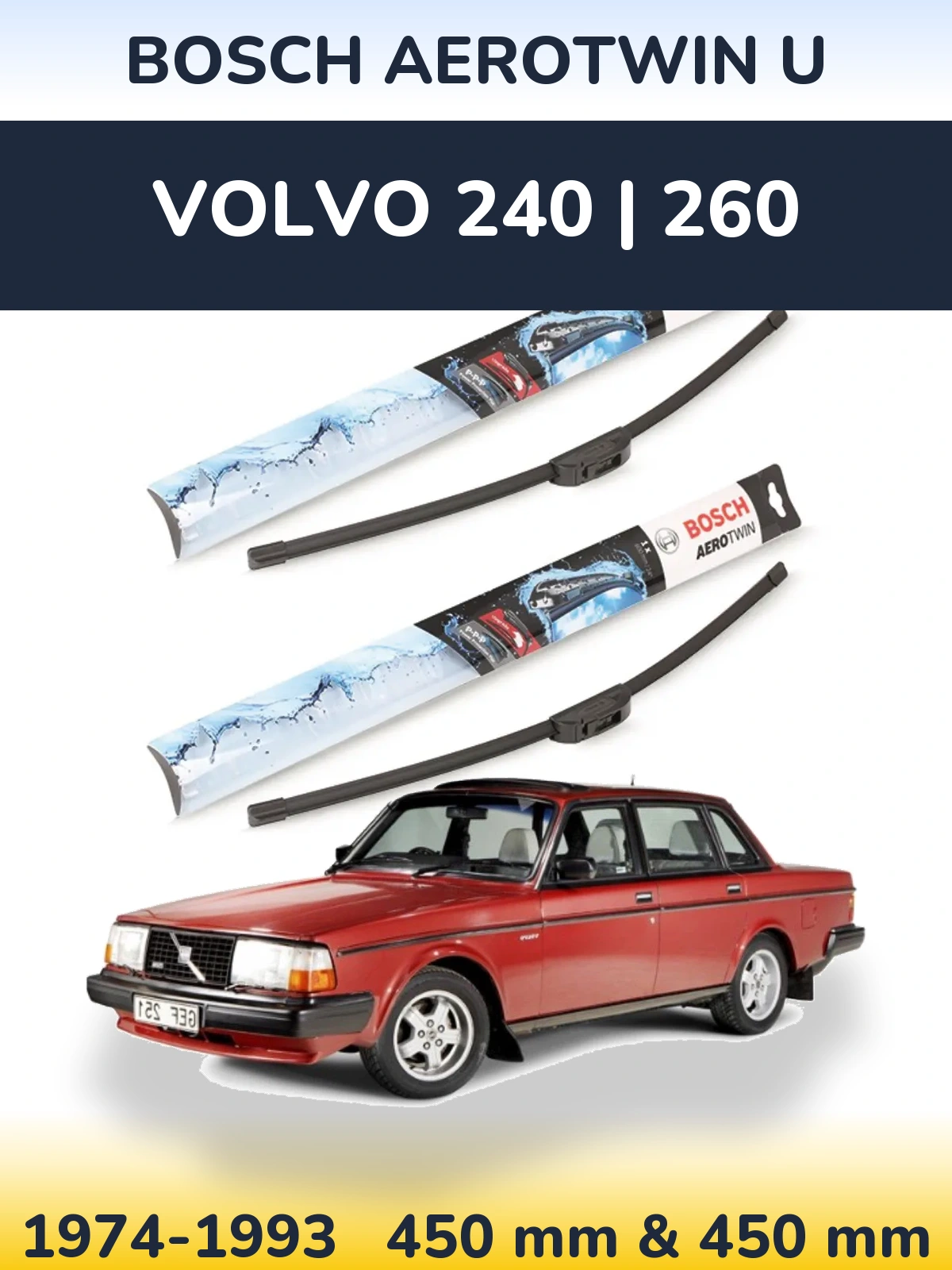 Ștergătoare BOSCH AeroTwin U pentru Volvo 240 | 260