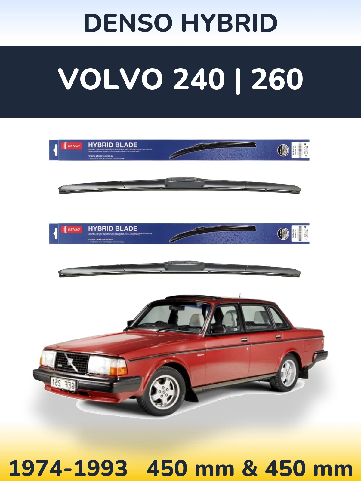 Ștergătoare Denso Hybrid pentru Volvo 240 | 260