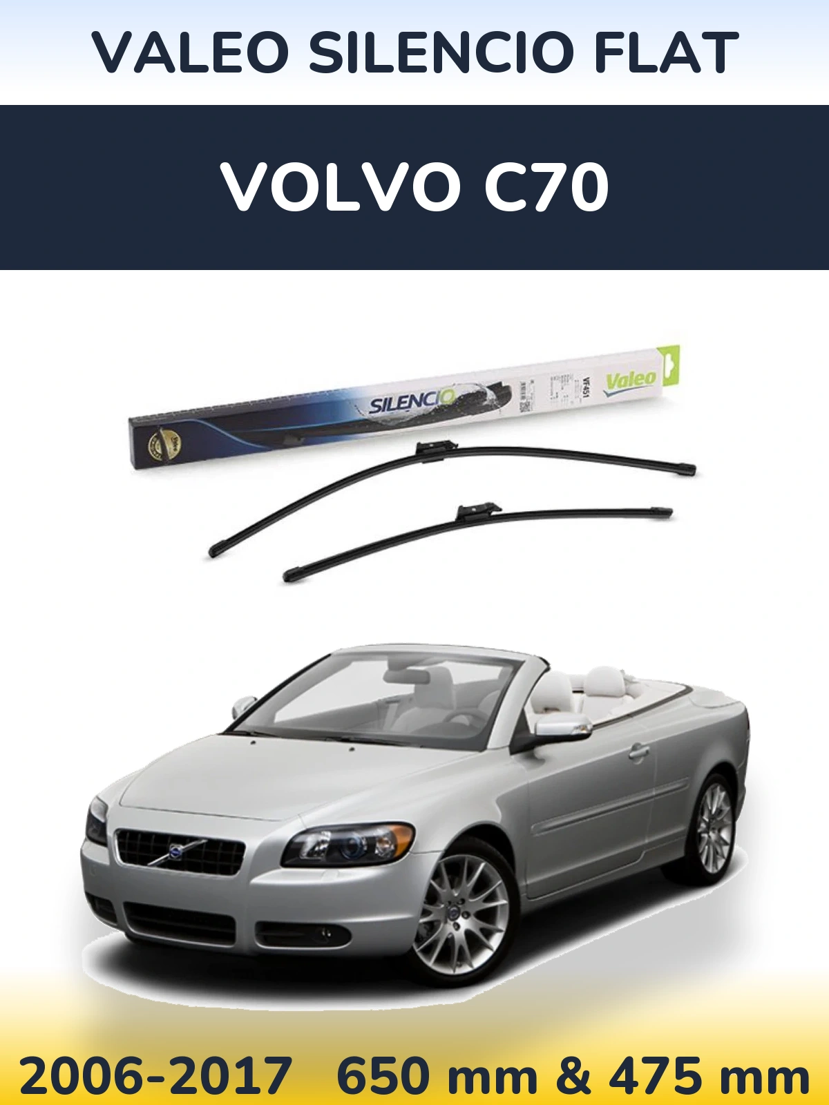 Ștergătoare Valeo Silencio Flat pentru Volvo C70