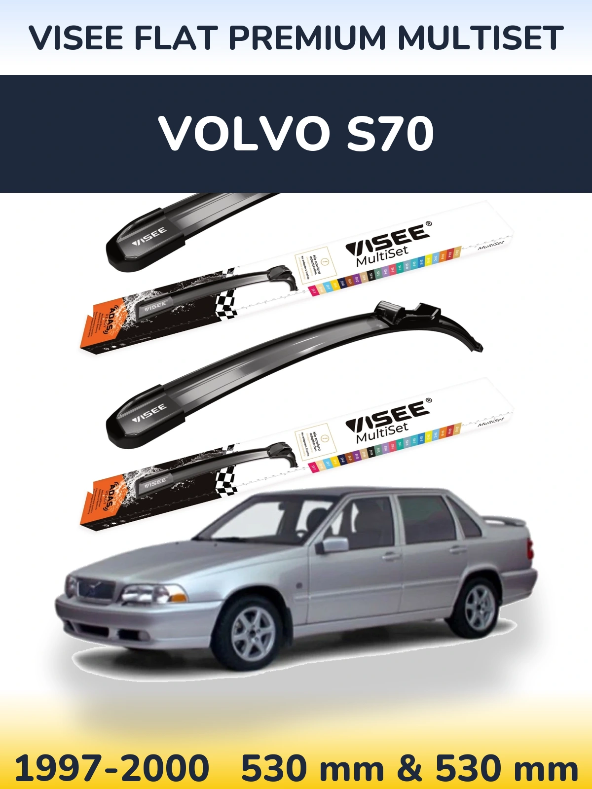 Ștergătoare VISEE FLAT PREMIUM MultiSet pentru Volvo S70