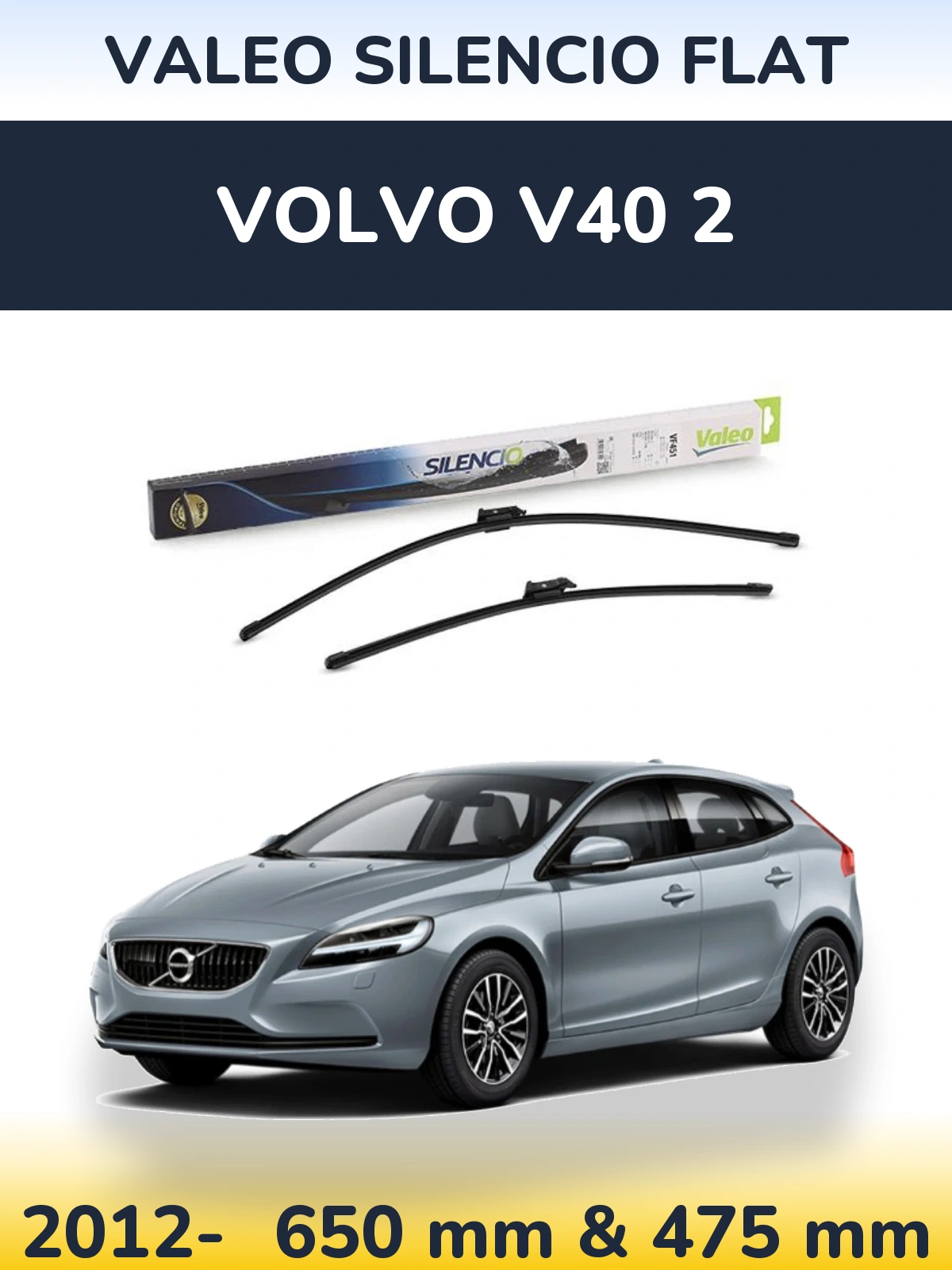Ștergătoare Valeo Silencio Flat pentru Volvo V40 2