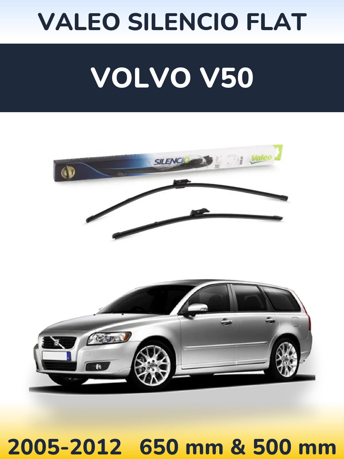 Ștergătoare Valeo Silencio Flat pentru Volvo V50